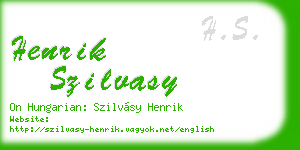 henrik szilvasy business card
