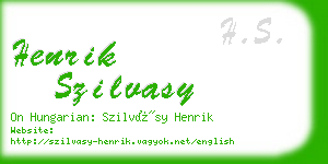 henrik szilvasy business card